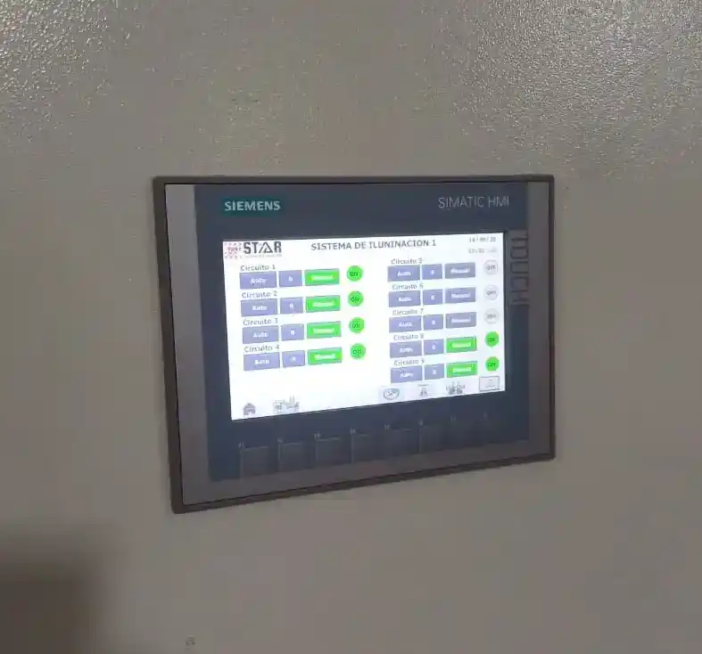 Iluminación interior implementada sobre las líneas de producción