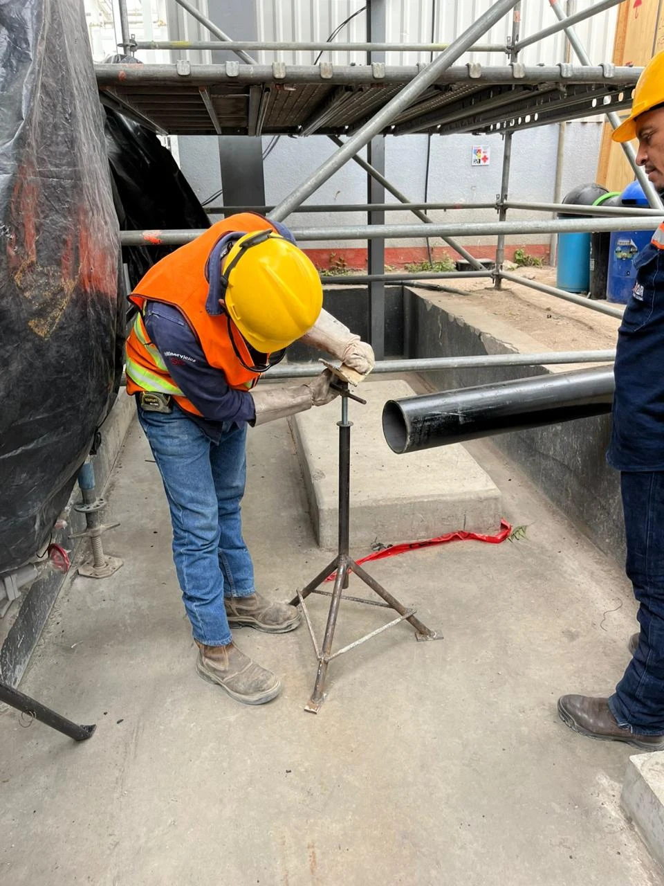 Preparación de tubería para la ampliación de la red existente